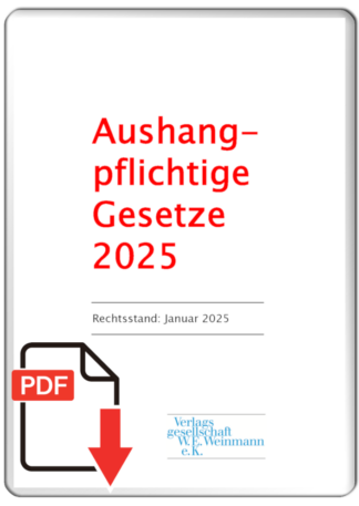 Aushangpflichtige Gesetze 2025 - PDF-Datei zum Download